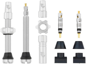 Wolf Tooth Tubeless Valve Stem Kit - 44 mm, Silver EA Tubeless Valves