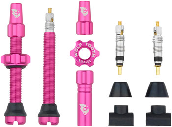 Wolf Tooth Tubeless Valve Stem Kit - 44 mm, Pink EA Tubeless Valves