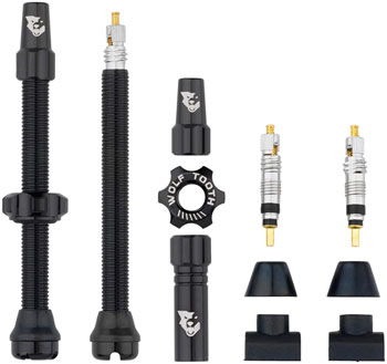 Wolf Tooth Tubeless Valve Stem Kit - 60 mm, Black EA Tubeless Valves