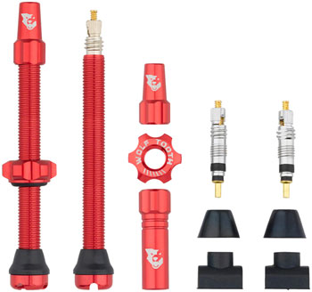 Wolf Tooth Tubeless Valve Stem Kit - 60 mm, Red EA Tubeless Valves