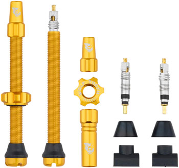 Wolf Tooth Tubeless Valve Stem Kit - 60 mm, Gold EA Tubeless Valves