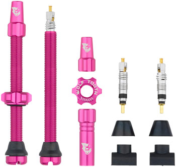 Wolf Tooth Tubeless Valve Stem Kit - 60 mm, Pink EA Tubeless Valves