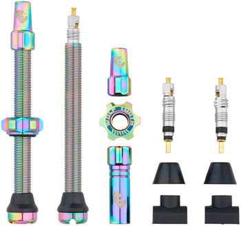 Wolf Tooth Tubeless Valve Stem Kit - 60 mm, Rainbow EA Tubeless Valves