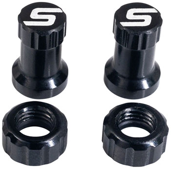 Stan's Tubeless Valve Stem Cap Color Kit - Black, Pair EA Valve Cap