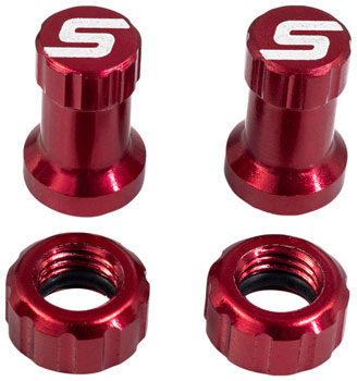 Stan's Tubeless Valve Stem Cap Color Kit - Red, Pair EA Valve Cap