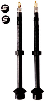 Stan's Tubeless Universal + Valves Stems - Alloy, Deep, Pair, 65mm, Black EA Tubeless Valves