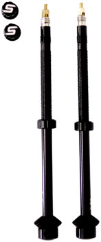 Stan's Tubeless Universal + Valve Stems - Alloy, Deep, Pair, 85mm, Black EA Tubeless Valves