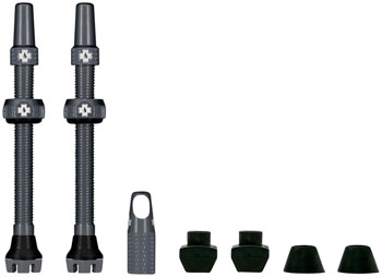 Muc-Off V2 Tubeless Valve Kit - Gray, 44mm, Pair EA Tubeless Valves
