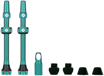 Muc-Off V2 Tubeless Valve Kit - Turquoise, 44mm, Pair EA Tubeless Valves