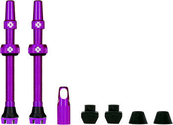 Muc-Off V2 Tubeless Valve Kit - Purple, 60mm, Pair PAA Tubeless Valves