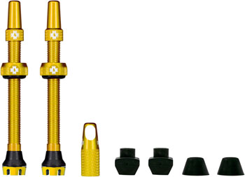 Muc-Off V2 Tubeless Valve Kit - Gold, 44mm, Pair PAA Tubeless Valves
