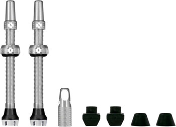 Muc-Off V2 Tubeless Valve Kit - Silver, 44mm, Pair PAA Tubeless Valves