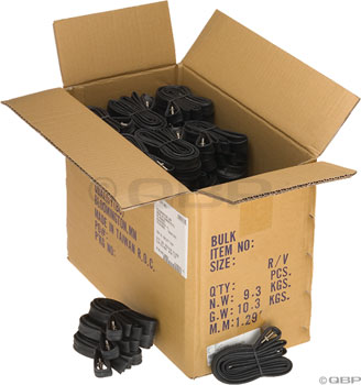 Teravail Bulk Presta Tubes - 27.5 x 2 - 2.4, 40mm Presta Valve, Box of 50, *Damaged Packaging BOX Tubes