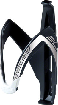 Elite Custom Race Water Bottle Cage - Matte Black/White/Silver Matte Black/ Silver EA Water Bottle Cages