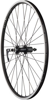 Quality Wheels Value Double Wall Series Rear Wheel - 26", QR x 135mm, Rim Brake, HG 10, Black, Clincher, 32H EA Rear Wheel