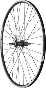 Quality Wheels Value Double Wall Series Rear Wheel - 700, 10 x 1 x 135mm, Rim Brake, HG 10, Black, Clincher, 32H EA Rear Wheel