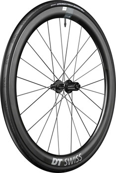DT Swiss ERC 1400 DiCut 45 Rear Wheel - 700, 12 x 142mm, Center-Lock, HG11 Road/XDR, Ratchet EXP 36, Black, WTS w/Grand Prix 5000 STR Tire Black EA Rear Wheel