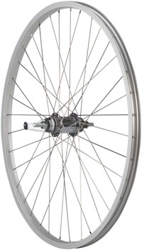 Quality Wheels Value Single Wall Series Coaster Brake Rear Wheel - 26", 3/8" x 124mm, Coaster Brake, 3 Prong Cog, Silver, 36H EA Rear Wheel