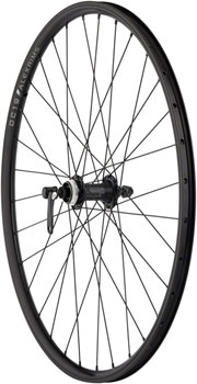 Quality Wheels Value Double Wall Series Rim+Disc Front Wheel - 26", QR x 100mm, Center-Lock /Rim Brake, Black, Clincher, 32H Black EA Front Wheel