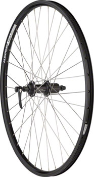 Quality Wheels Shimano/DH19 Rear Wheel - 26", QR x 135mm, Rim Brake, HG 10, Black, Clincher, 36H Black EA Rear Wheel