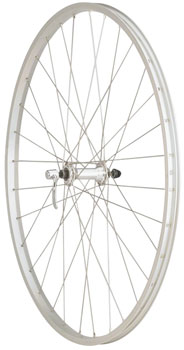 Quality Wheels Value Single Wall Series Front Wheel - 700, QR x 100mm, Rim Brake, Silver, Clincher, 36H Silver EA Front Wheel