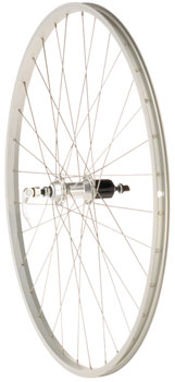 Quality Wheels Value Single Wall Series Rear Wheel - 700, QR x 130mm, Rim Brake, HG 10, Silver, Clincher, 36H EA Rear Wheel