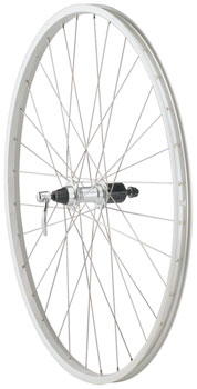 Quality Wheels Value Single Wall Series Rear Wheel - 700, QR x 135mm, Rim Brake, HG 10, Silver, Clincher, 36H EA Rear Wheel