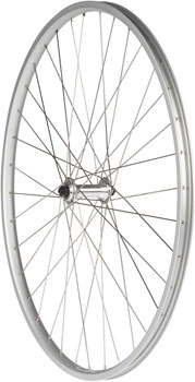 Quality Wheels Value Single Wall Series Front Wheel - 27", QR x 100mm, Rim Brake, Silver, Clincher, 36H Silver EA Front Wheel