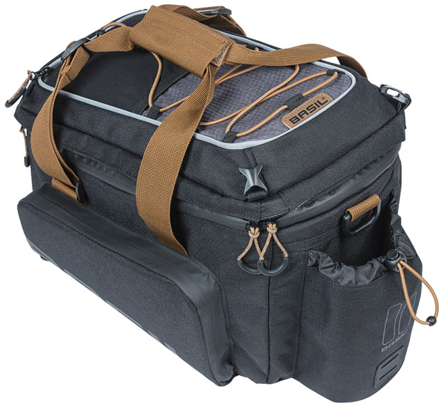 Basil Miles XL Pro Trunk Bag - 9-36L, MIK Mount, Black/Brown