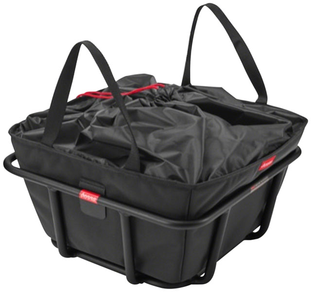 Benno City Front Basket Liner Bag - Drawstring Closure, Black