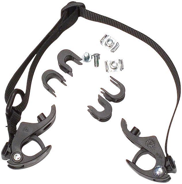 Ortlieb Replacement Pannier Hooks: For QL1 Systems, Fits 16mm Rails and comes with 10mm, 8mm Reducers, Pair, Black