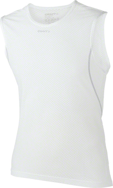 Craft Cool Mesh Super Light Sleeveless Mens Base Layer Top: White 2XL
