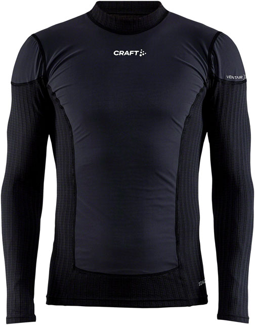 Craft Active Extreme X Wind Base Layer Shirt - Long Sleeve, Black/Granite, Men's, Large