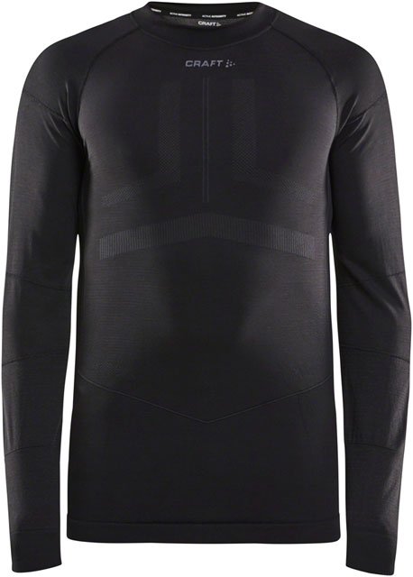 Craft Active Intensity Long Sleeve Crew Neck Top - Black/Asphalt, Men's, X-Large