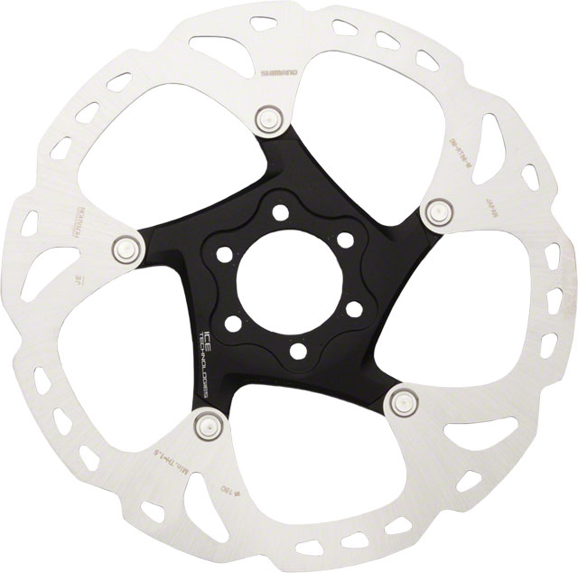 Shimano Deore XT SM-RT86-M Disc Brake Rotor - 180mm, 6-Bolt, Silver/Black