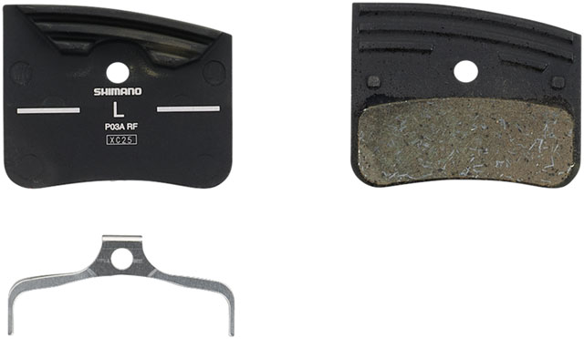 Shimano P03A-RF Disc Brake Pads and Springs - Resin Compound, Finned Aluminum Back Plate, One Pair