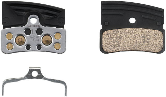 Shimano P04C-MF Disc Brake Pads and Springs - Metal Compound, Finned Aluminum and Stainless Steel Back Plate, One Pair