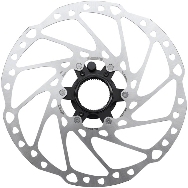 Shimano STEPS RT-EM600-M Disc Brake Rotor with Integrated Speed Sensor Magnet - 203mm, Center Lock, For eBike, Silver