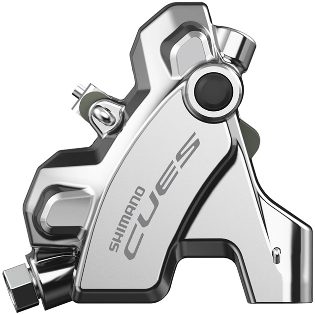 Shimano CUES BR-U6030R Hydraulic Disc Brake Caliper - Rear, Flat Mount, W/Fixing Bolt for 25mm Mount, Resin Pad, SIlver