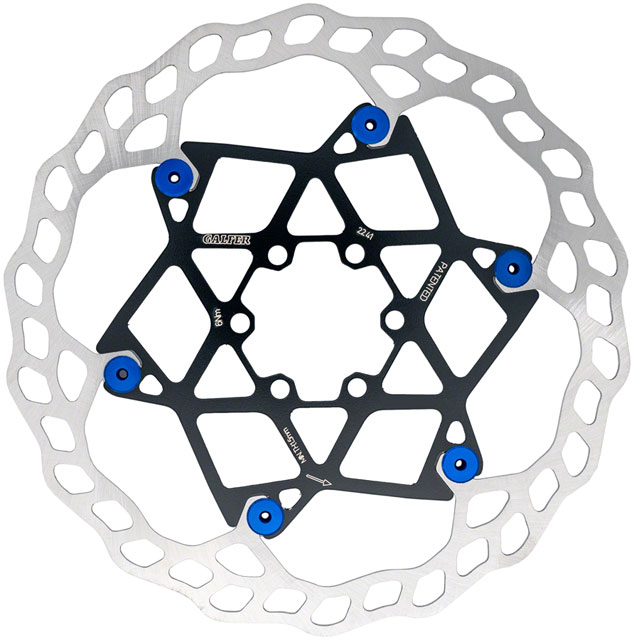 Galfer Floating Wave Disc Brake Rotor - 180mm x 2.0mm, 6-Bolt, Blue