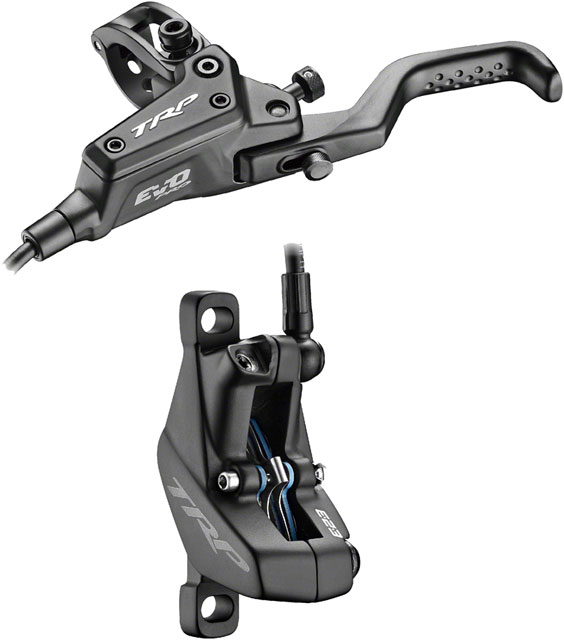 TRP EVO Pro HD-M9040 Disc Brake and Lever - Left/Front or Rear, 1900mm Hose, Post Mount, 4-Piston, Black