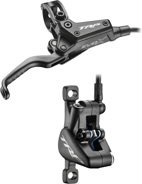 TRP EVO X HD-M9020 Disc Brake and Lever - Right/Front or Rear, 1900mm Hose, Post Mount, 2-Piston, Black