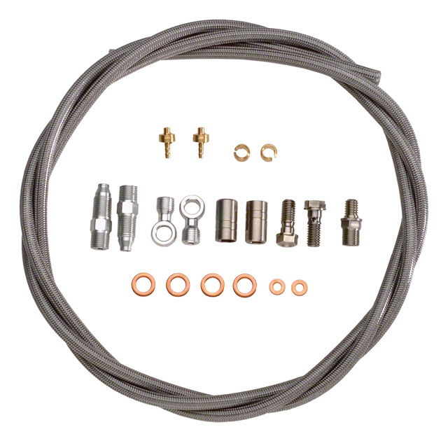Hope Braided Stainless Steel Hydraulic Brake Hose and Fitting Kit - Fits Front or Rear, For One Brake, Universal Compatibility, Type 0