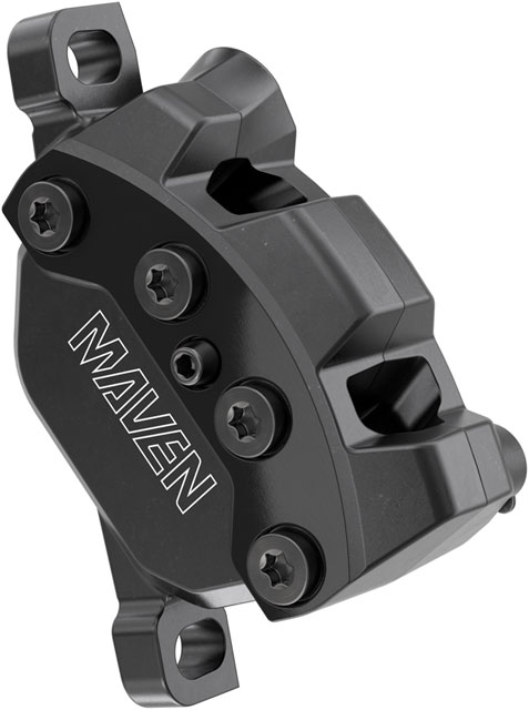 SRAM Maven Silver Disc Brake Caliper Assembly - Front/Rear, Post Mount, 4-Piston, Black, B1