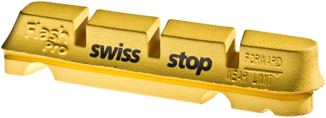 SwissStop FlashPro Set of 4 SRAM/Shimano Rim Brake Inserts, Yellow King Compound