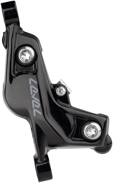 SRAM Level Silver Stealth Disc Brake Caliper Assembly - Front/Rear, Post Mount, 4-Piston, Black, C1