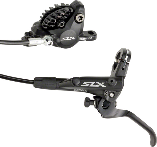 Shimano SLX BL-M7000/BR-M7000 Disc Brake and Lever - Front, Hydraulic, Post Mount, Finned Metal Pads, Black