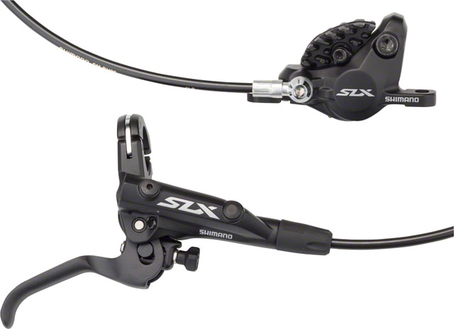 Shimano SLX BL-M7000/BR-M7000 Disc Brake and Lever - Rear, Hydraulic, Post Mount, Finned Metal Pads, Black