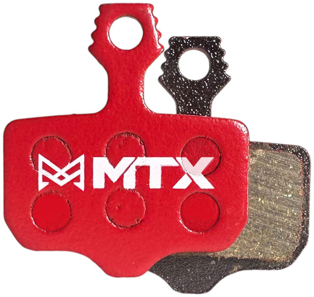 MTX Red Label RACE Disc Brake Pads - Ceramic/Kevlar Compound, SRAM Level / Red / Rival AXS / Force, 2-Piston, Knurled Tab, Single Set