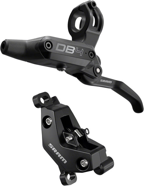 SRAM DB4 Disc Brake and Lever - Left, Front or Rear, 2000mm Hose, Post Mount, 4-Piston, Aluminum Lever, Diffusion Black, A1